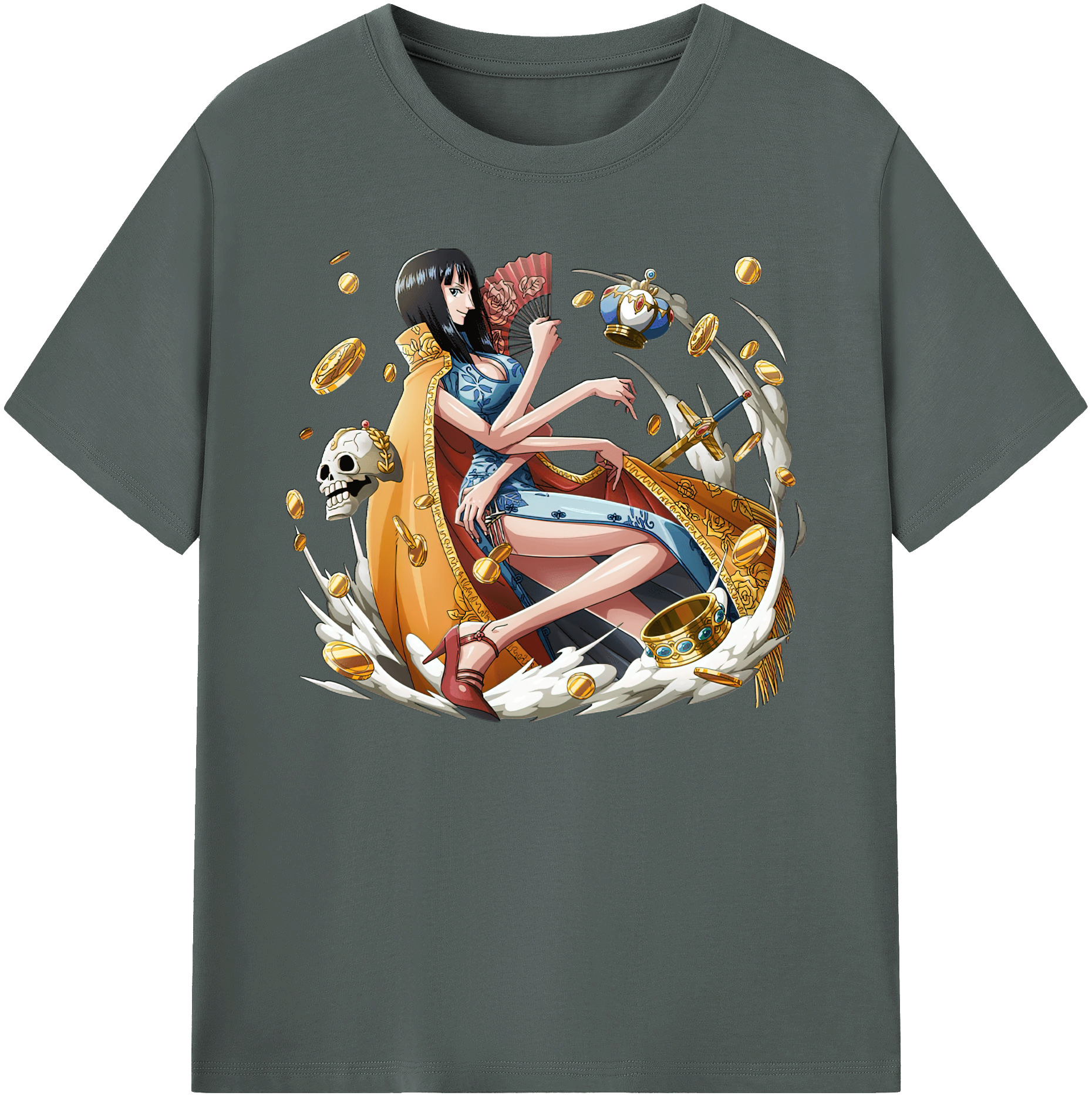 ワンピース ニコ・ロビン ONE PIECE Nico Robin 綿100％ メンズ半袖Tシャツ｜肌触りやわらか＆通気性